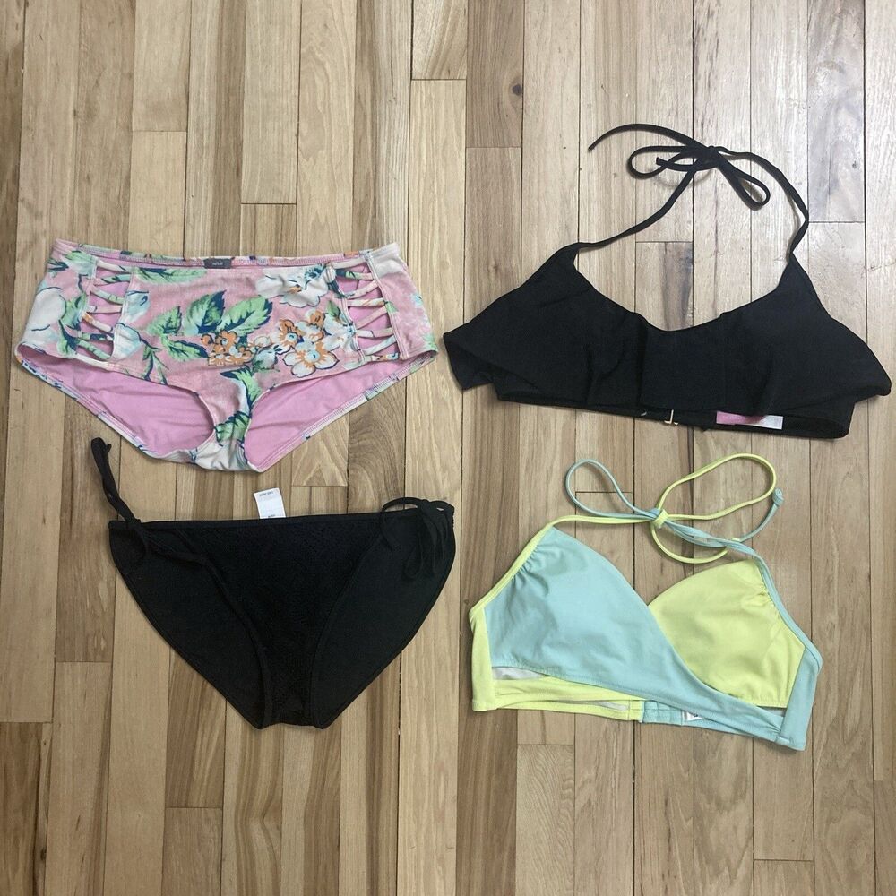 Lot Of 4 Pieces Bikini Tops Bottoms MEDIUM Victoria’s Secret Aerie PINK